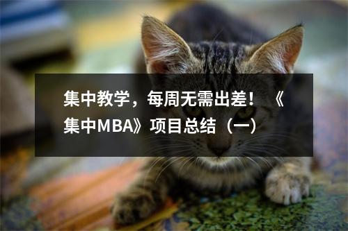 集中教学,每周无需出差! 《集中MBA》项目总结(一)