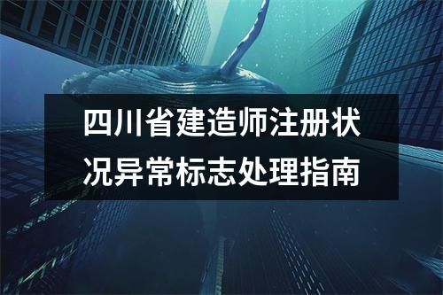 四川省建造师注册状况异常标志处理指南