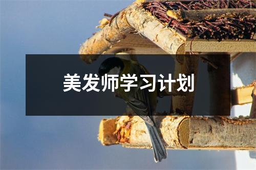 美发师学习计划