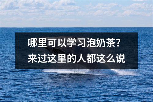 哪里可以学习泡奶茶?来过这里的人都这么说