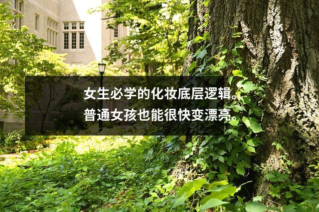 女生必学的化妆底层逻辑。普通女孩也能很快变漂亮。