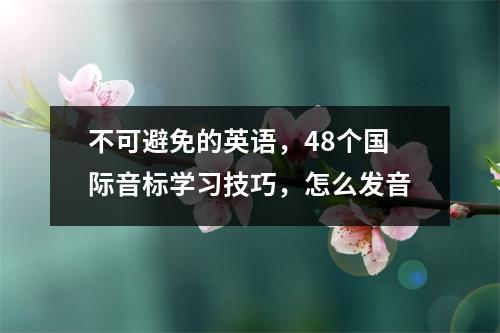 不可避免的英语,48个国际音标学习技巧,怎么发音