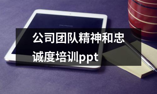 公司团队精神和忠诚度培训ppt