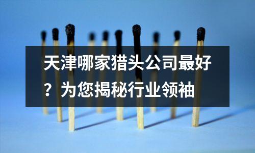 天津哪家猎头公司最好?为您揭秘行业领袖