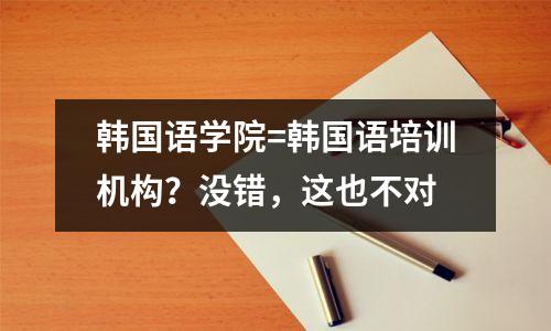 韩国语学院=韩国语培训机构?没错,这也不对