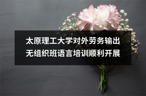 太原理工大学对外劳务输出无组织班语言培训顺利开展