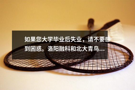 如果您大学毕业后失业,请不要感到困惑。洛阳融科和北大青鸟IT培训可以帮助您扭转局面。