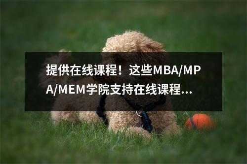 提供在线课程!这些MBA/MPA/MEM学院支持在线课程!