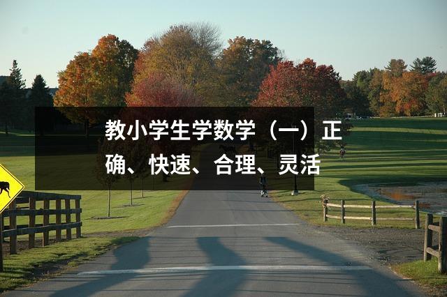 教小学生学数学(一)正确、快速、合理、灵活