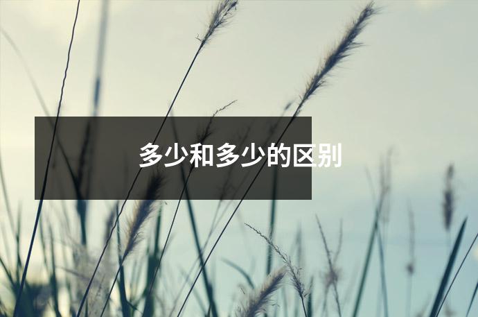 多少和多少的区别