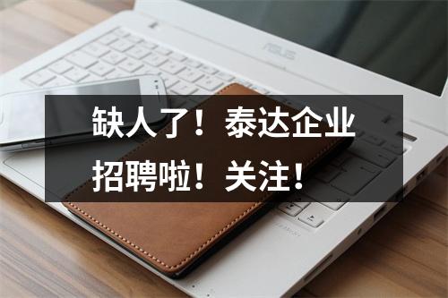 缺人了!泰达企业招聘啦!关注!