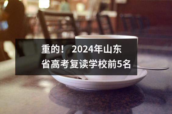 重的! 2024年山东省高考复读学校前5名