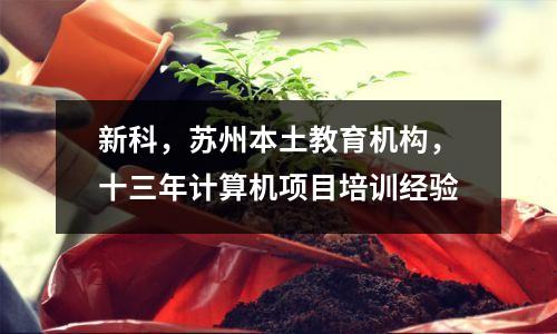 新科,苏州本土教育机构,十三年计算机项目培训经验