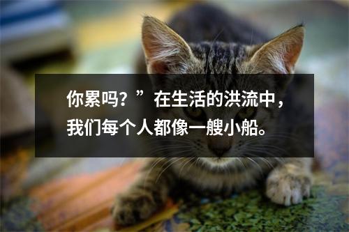 你累吗?”在生活的洪流中,我们每个人都像一艘小船。