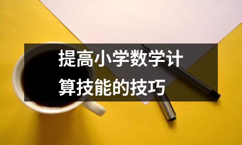 提高小学数学计算技能的技巧
