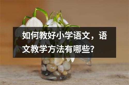 如何教好小学语文,语文教学方法有哪些?