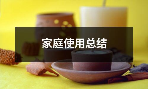 家庭使用总结
