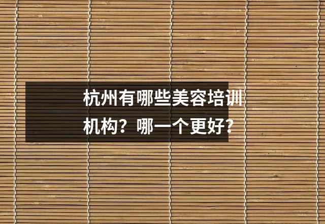 杭州有哪些美容培训机构?哪一个更好?
