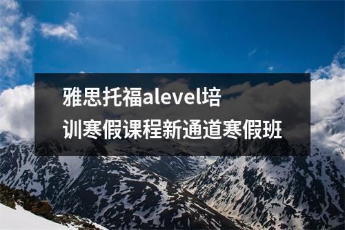 雅思托福alevel培训寒假课程新通道寒假班