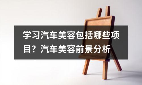 学习汽车美容包括哪些项目?汽车美容前景分析