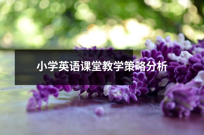 小学英语课堂教学策略分析