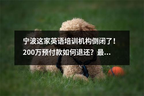 宁波这家英语培训机构倒闭了! 200万预付款如何退还?最新消息来了……