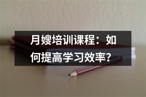 月嫂培训课程:如何提高学习效率?