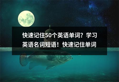 快速记住50个英语单词?学习英语名词短语!快速记住单词