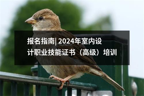 报名指南| 2024年室内设计职业技能证书(高级)培训