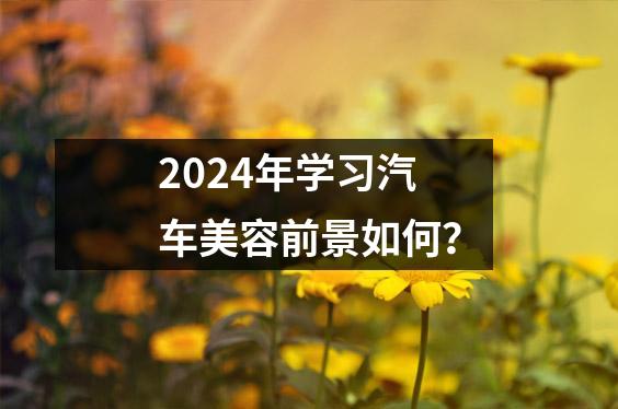 2024年学习汽车美容前景如何?