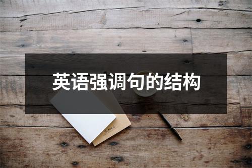 英语强调句的结构