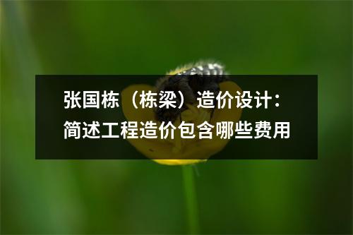 张国栋(栋梁)造价设计:简述工程造价包含哪些费用