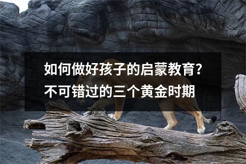 如何做好孩子的启蒙教育?不可错过的三个黄金时期