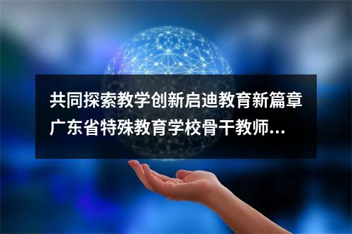 共同探索教学创新启迪教育新篇章广东省特殊教育学校骨干教师示范培训