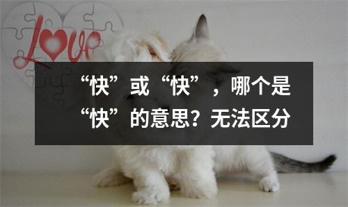“快”或“快”,哪个是“快”的意思?无法区分