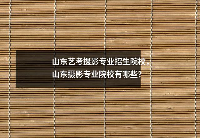 山东艺考摄影专业招生院校,山东摄影专业院校有哪些?
