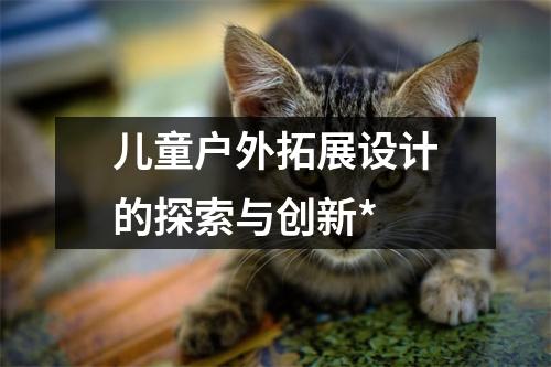 儿童户外拓展设计的探索与创新*
