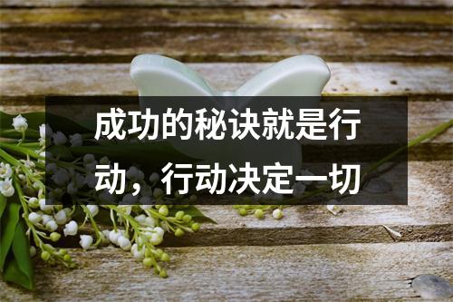 成功的秘诀就是行动,行动决定一切