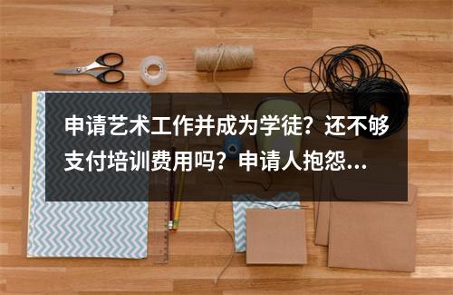 申请艺术工作并成为学徒?还不够支付培训费用吗?申请人抱怨他们被欺骗