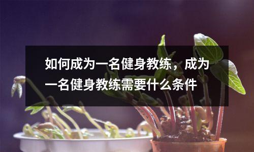 如何成为一名健身教练,成为一名健身教练需要什么条件