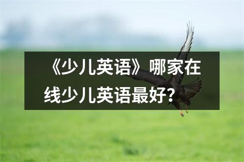 《少儿英语》哪家在线少儿英语最好?