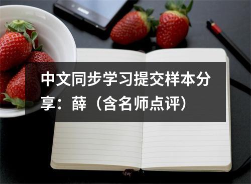 中文同步学习提交样本分享:薛(含名师点评)