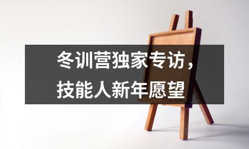 冬训营独家专访,技能人新年愿望