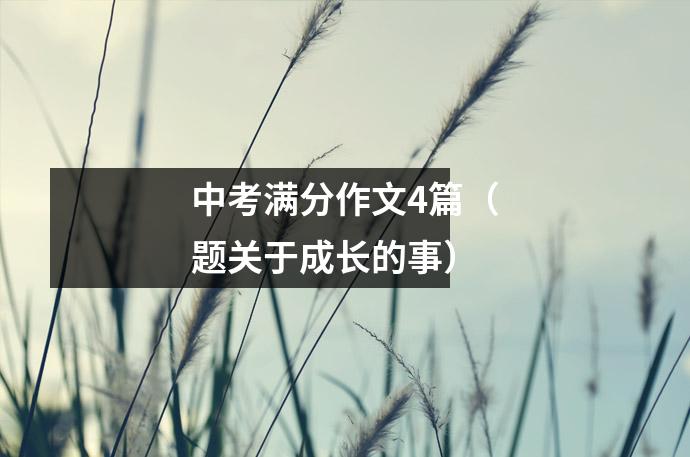 中考满分作文4篇(题关于成长的事)