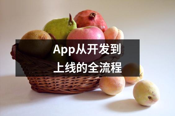 App从开发到上线的全流程