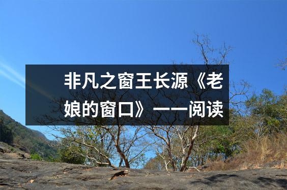 非凡之窗王长源《老娘的窗口》一一阅读