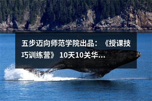 五步迈向师范学院出品:《授课技巧训练营》 10天10关华丽蜕变