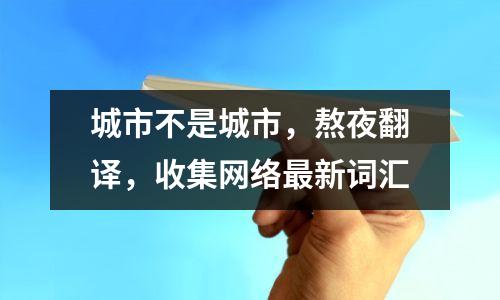 城市不是城市,熬夜翻译,收集网络最新词汇
