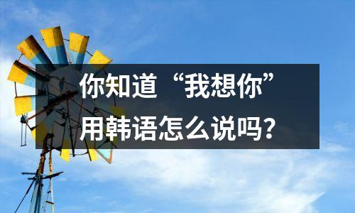 你知道“我想你”用韩语怎么说吗?