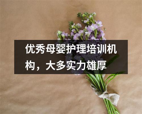 优秀母婴护理培训机构,大多实力雄厚